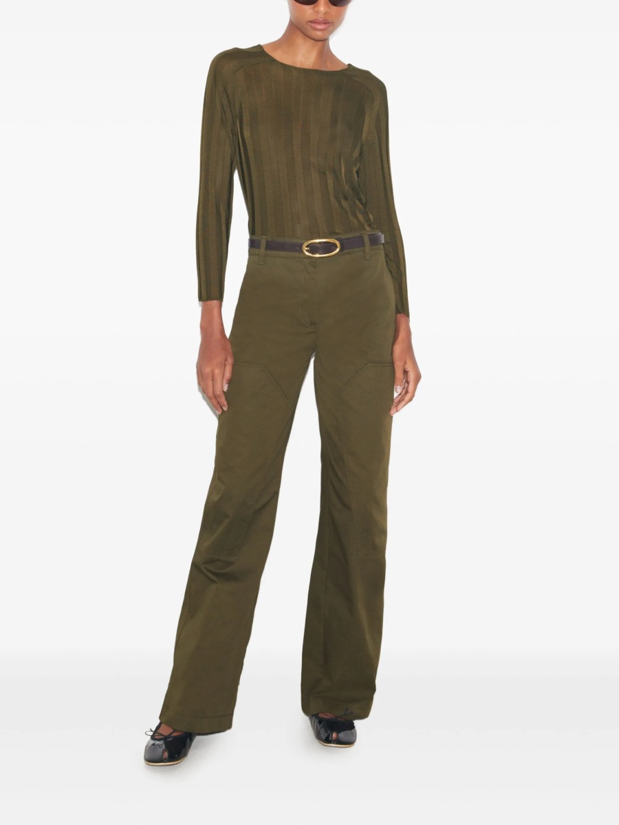Pantaloni drepti Tory Burch verzi - Img 2