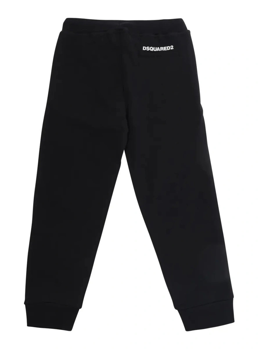 Pantaloni DSQUARED2 negri din bumbac - Img 2