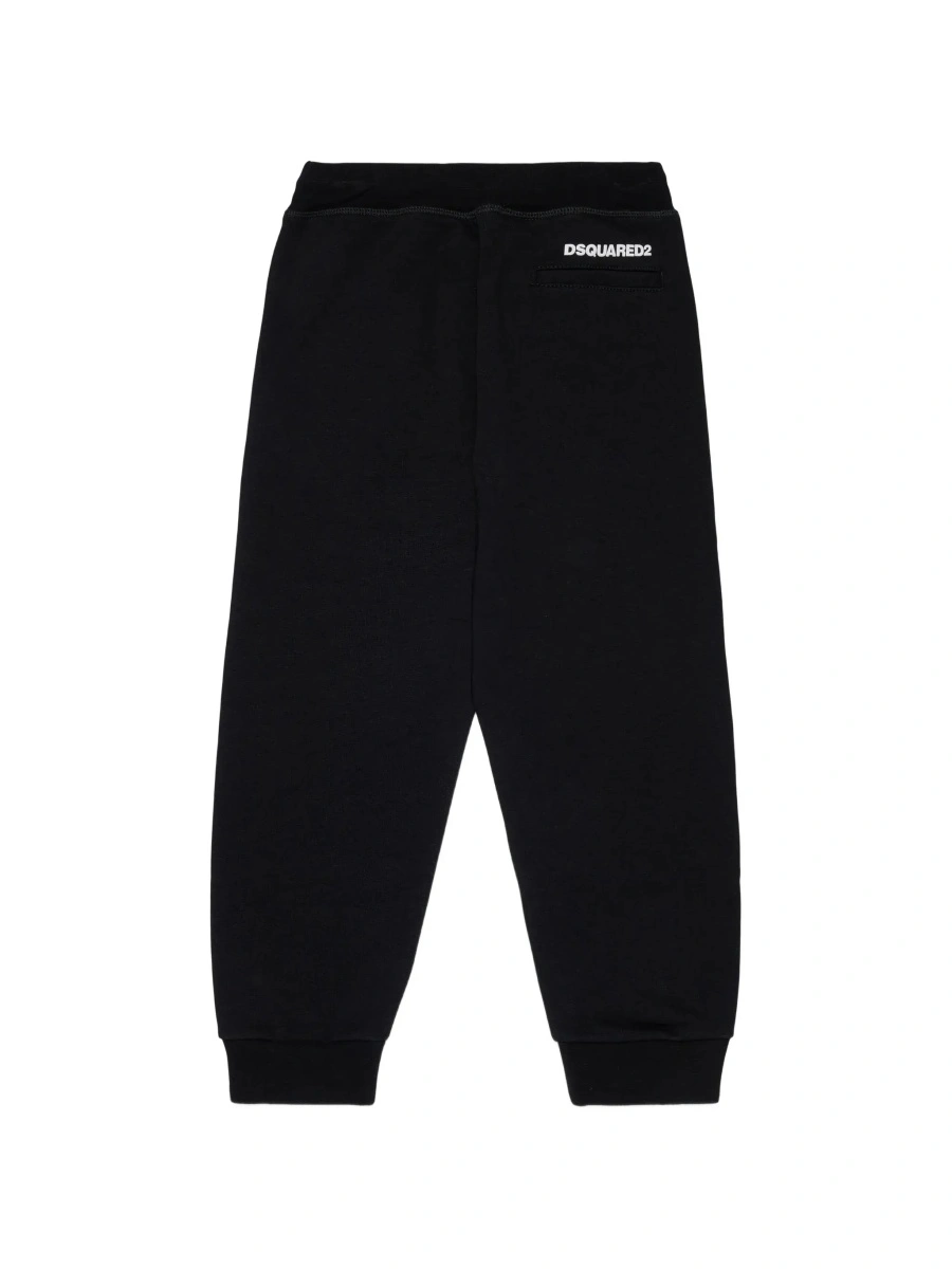 Pantaloni DSQUARED2 negri din bumbac - Img 4