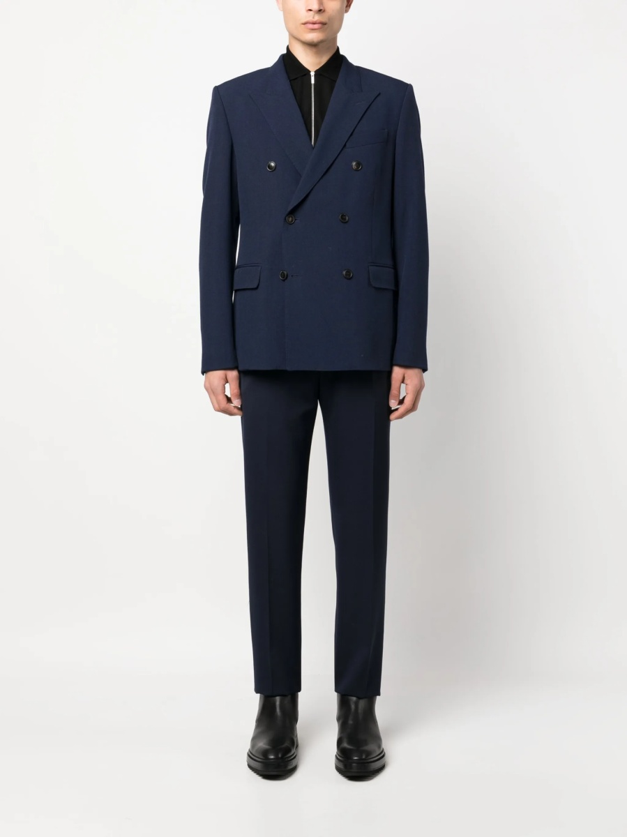 Pantaloni eleganti Alexander McQueen albastri din lana - Img 2