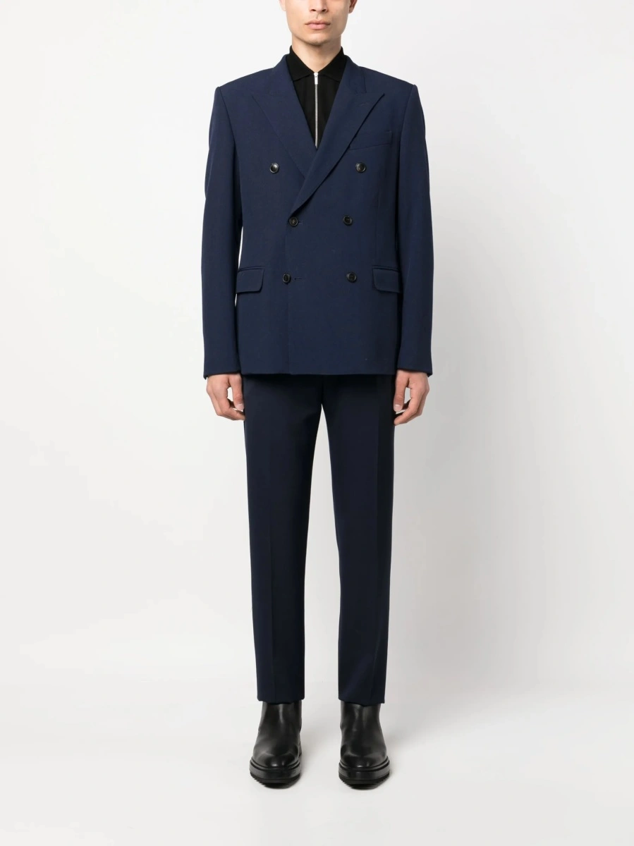 Pantaloni eleganti Alexander McQueen albastri din lana - Img 2