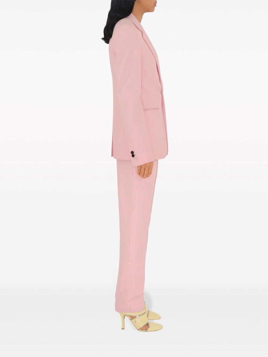 Pantaloni eleganti Burberry roz din lana si corn - Img 3