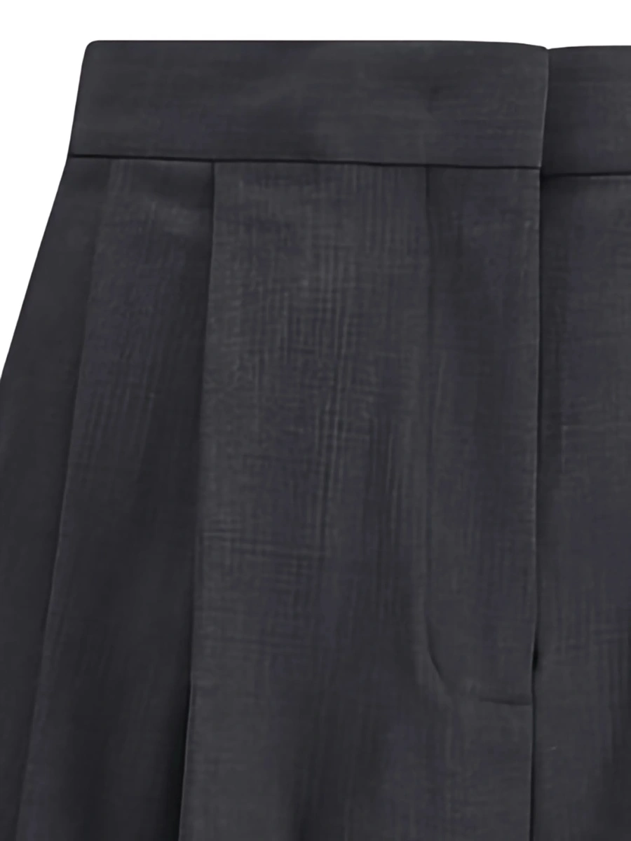 Pantaloni eleganti Fabiana Filippi gri din matase si poliamida - Img 3