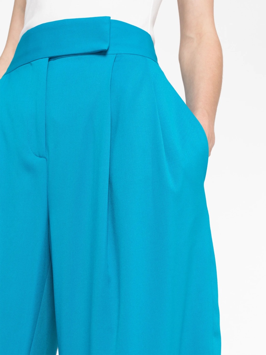 Pantaloni eleganti THE ATTICO albastri din elastan si bumbac - Img 3