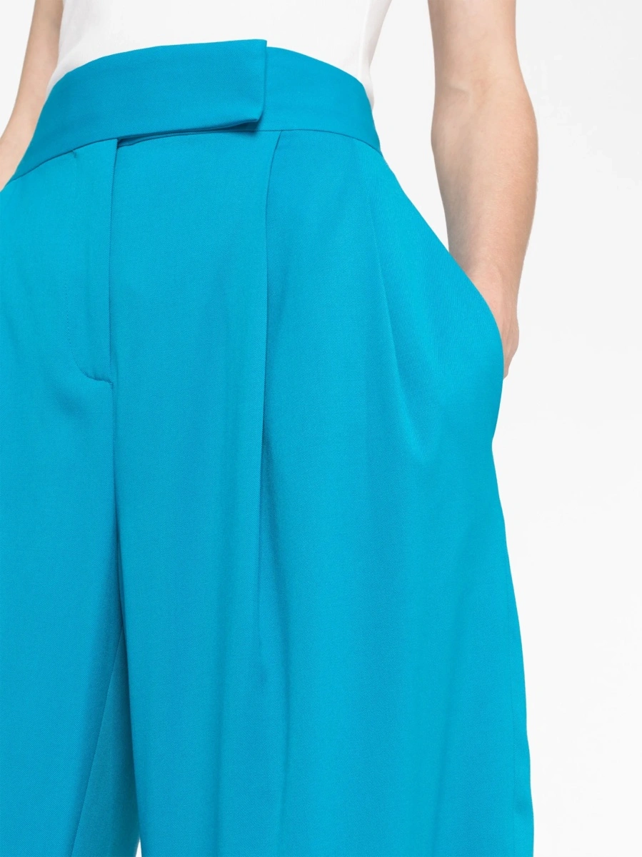 Pantaloni eleganti THE ATTICO albastri din elastan si bumbac - Img 3