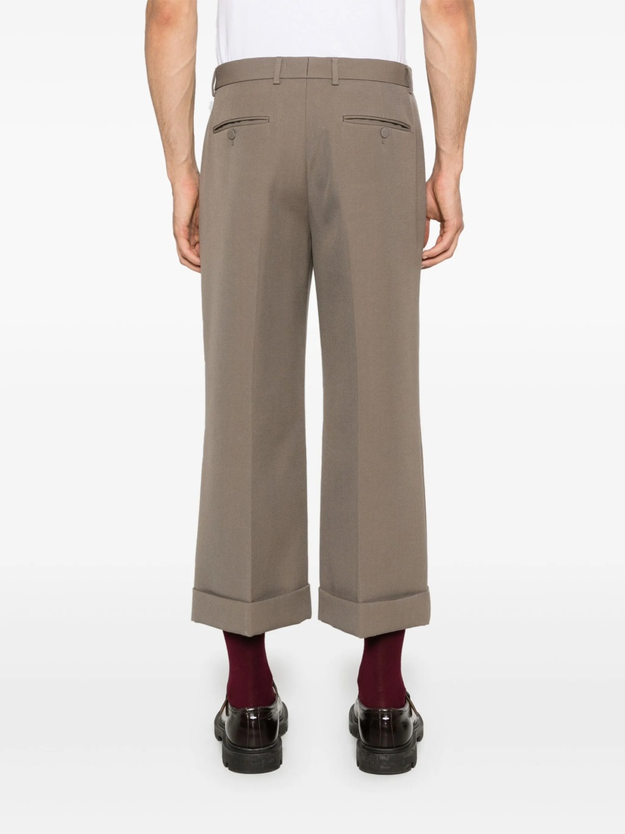 Pantaloni evazati Gucci maro din lana - Img 4