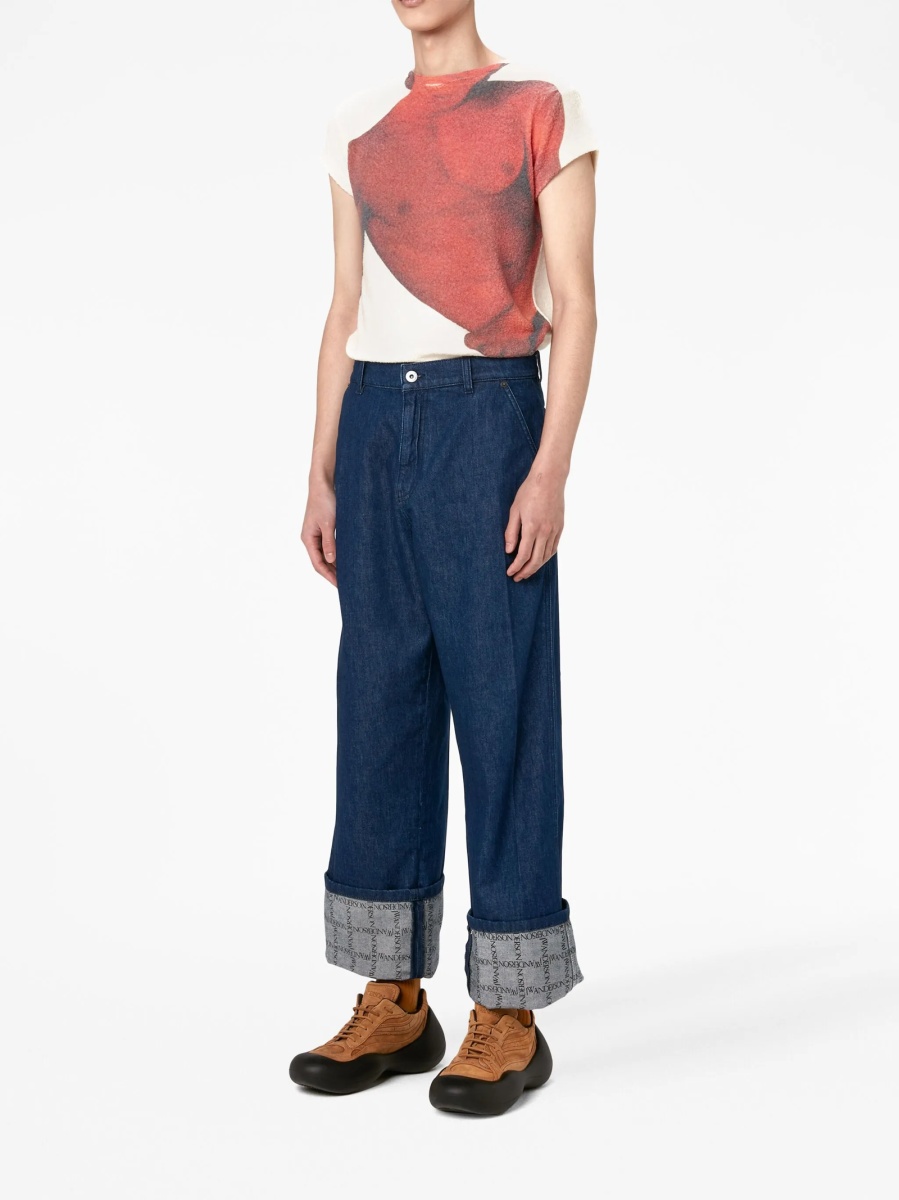 Pantaloni evazati JW Anderson albastri - Img 2