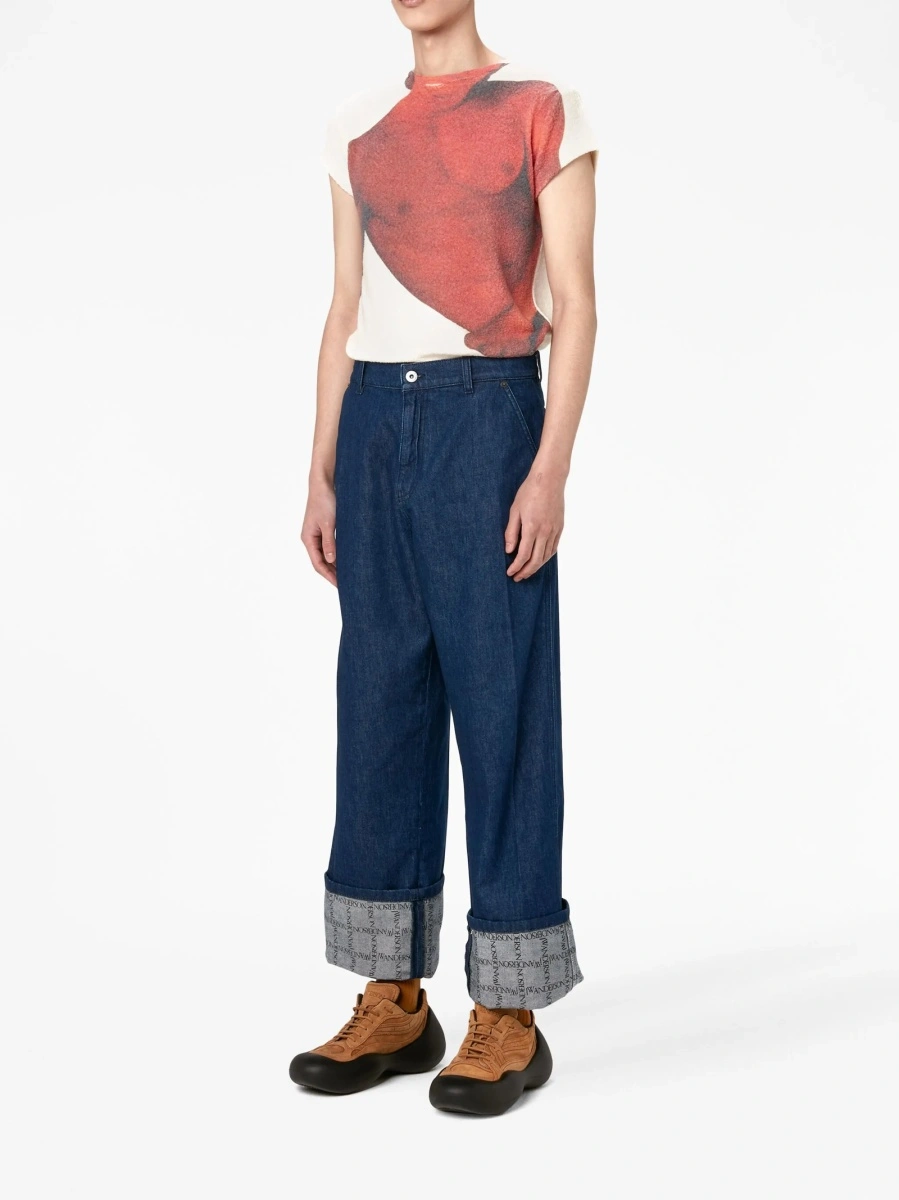 Pantaloni evazati JW Anderson albastri - Img 2