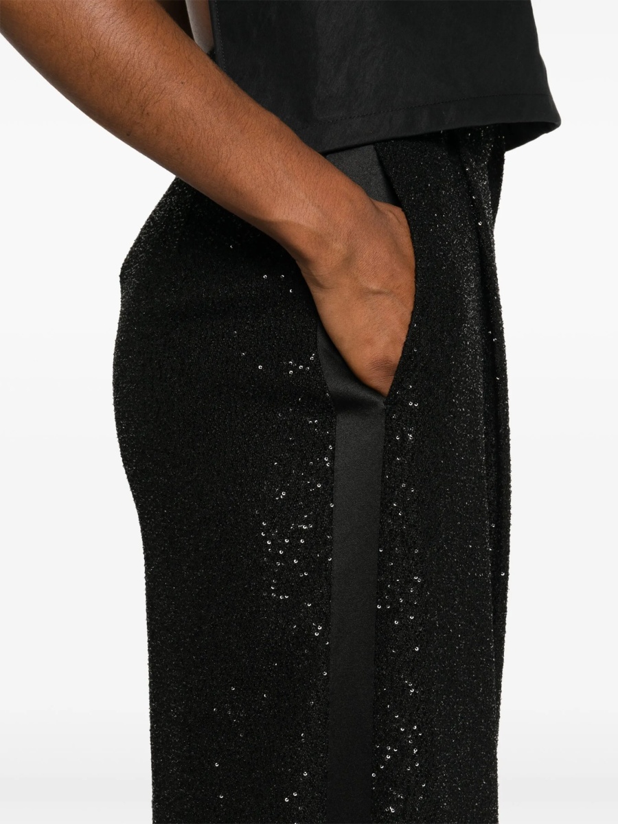 Pantaloni evazati Max Mara negri din polyester si poliamida - Img 5