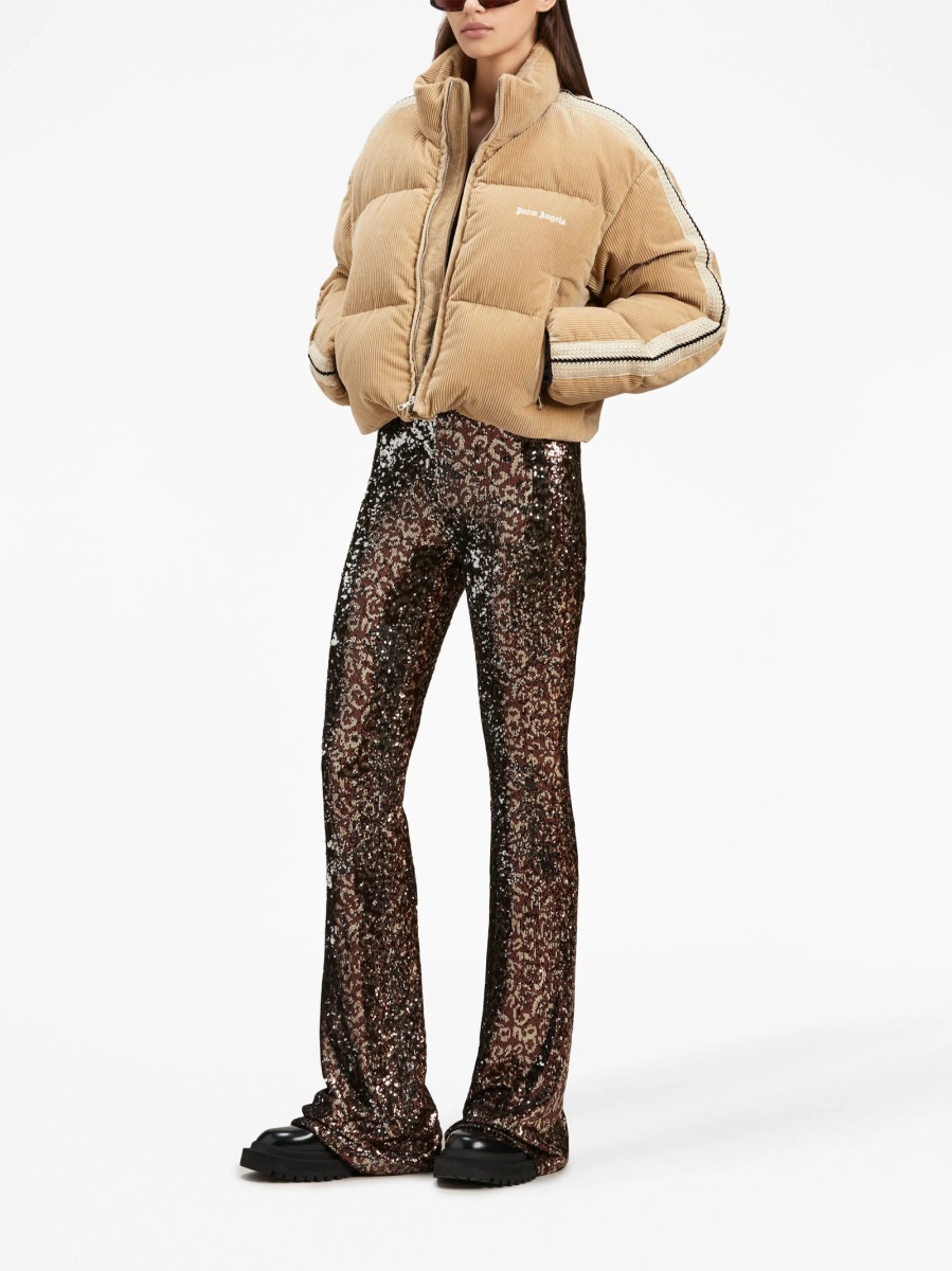 Pantaloni evazati Palm Angels maro din polyester - Img 2