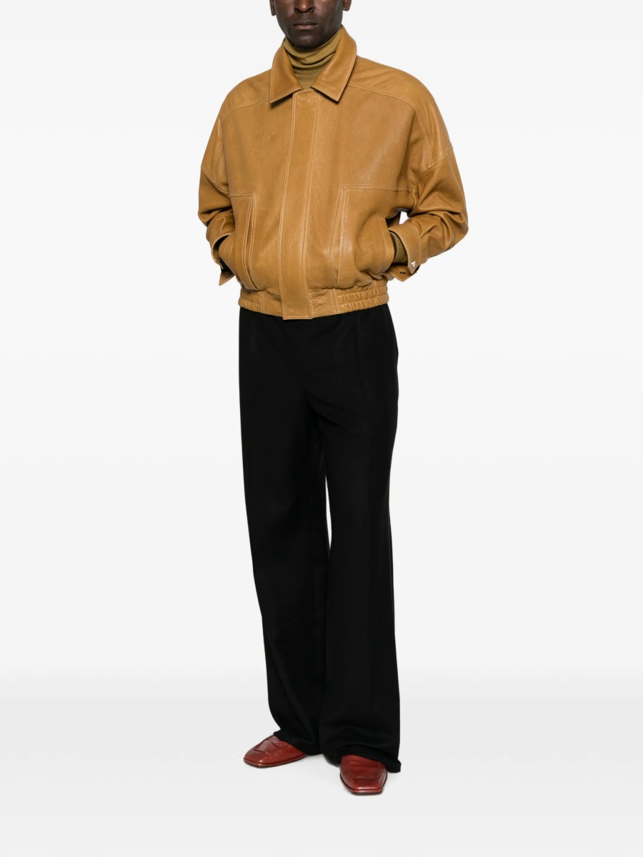 Pantaloni evazati Saint Laurent negri din lana - Img 2