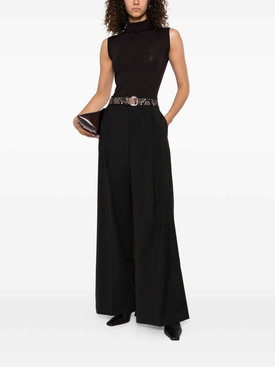 Pantaloni evazati SPORTMAX maro - Img 2
