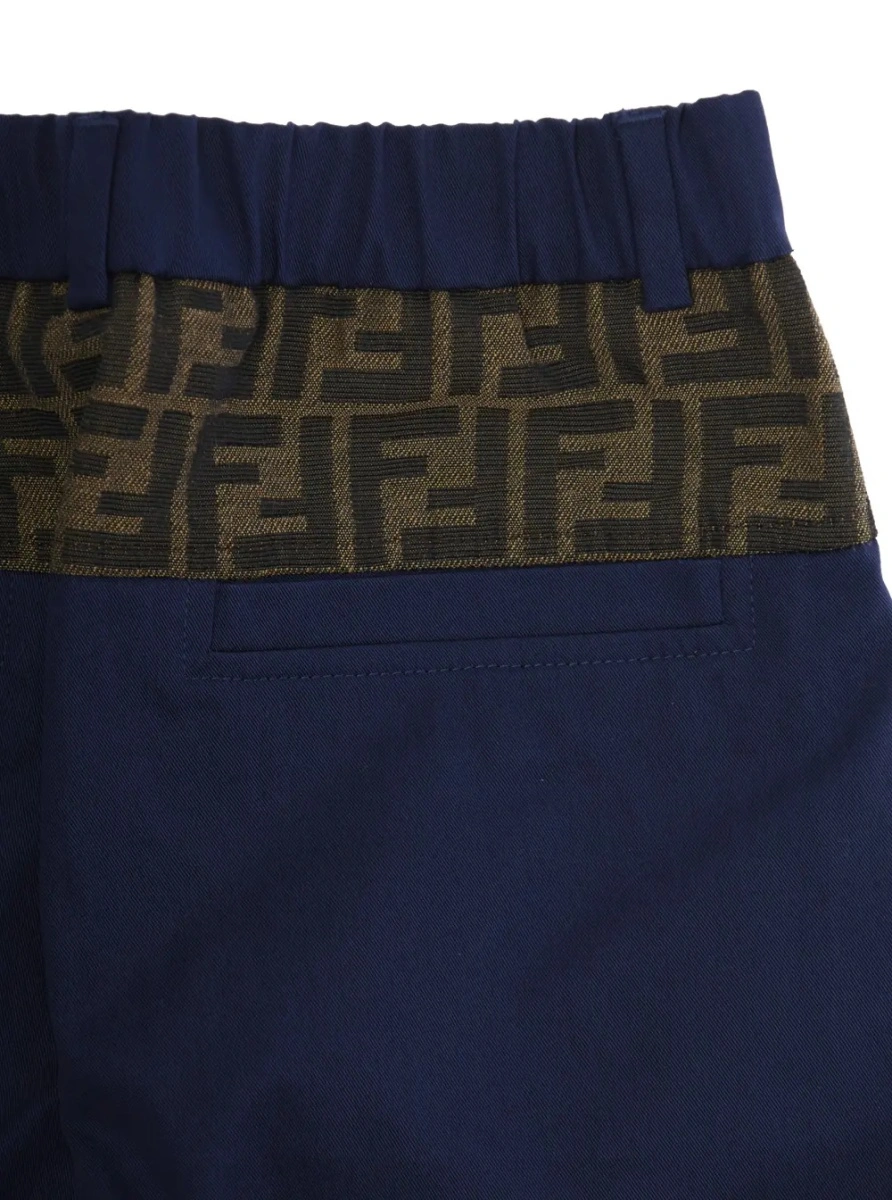 Pantaloni Fendi albastri din bumbac - Img 2