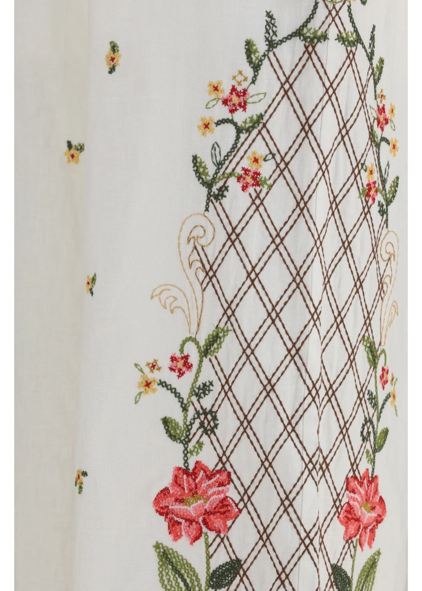 Pantaloni Floral embroidered wide-leg Pants - Img 3