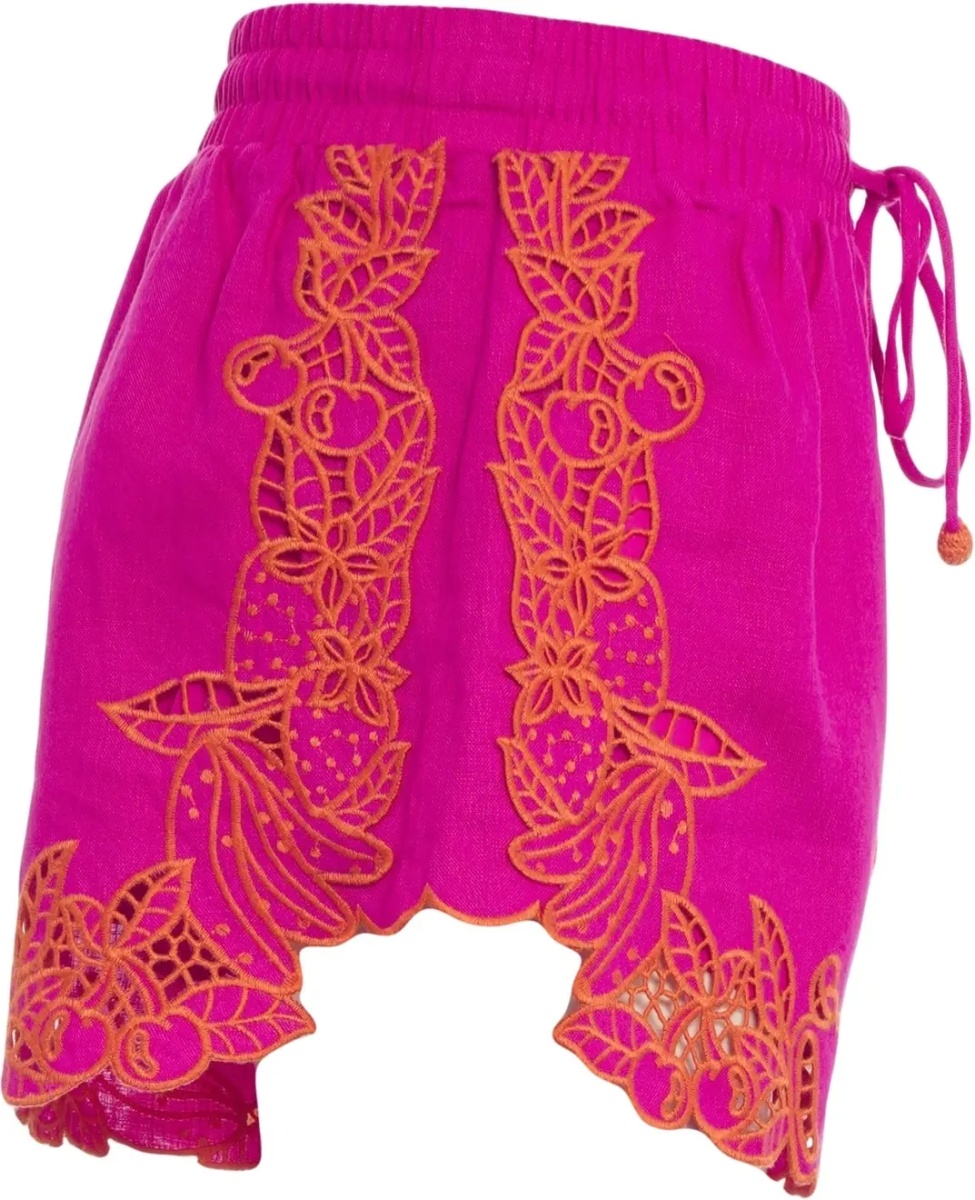 Pantaloni Linen shorts with embroidery - Img 3