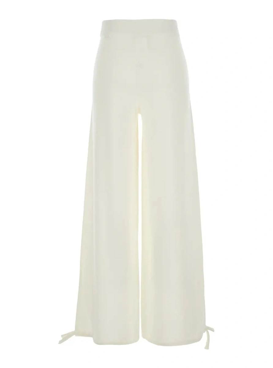 Pantaloni Max Mara albi din lana - Img 2