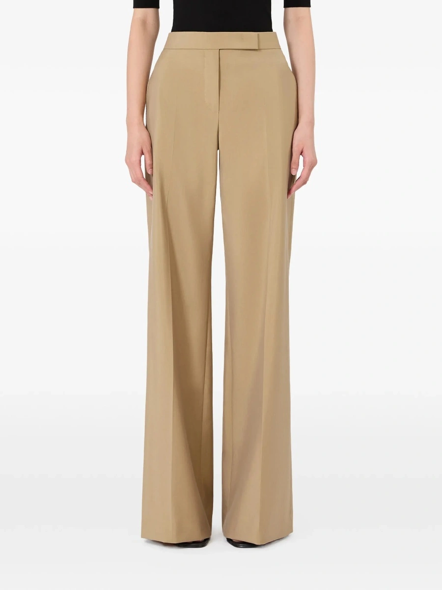 Pantaloni Max Mara bej din lana si matase - Img 4