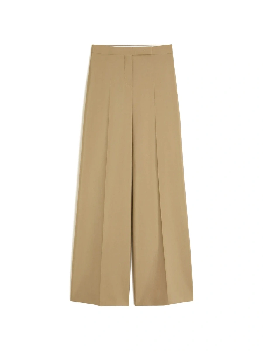 Pantaloni Max Mara bej din lana si matase - Img 6
