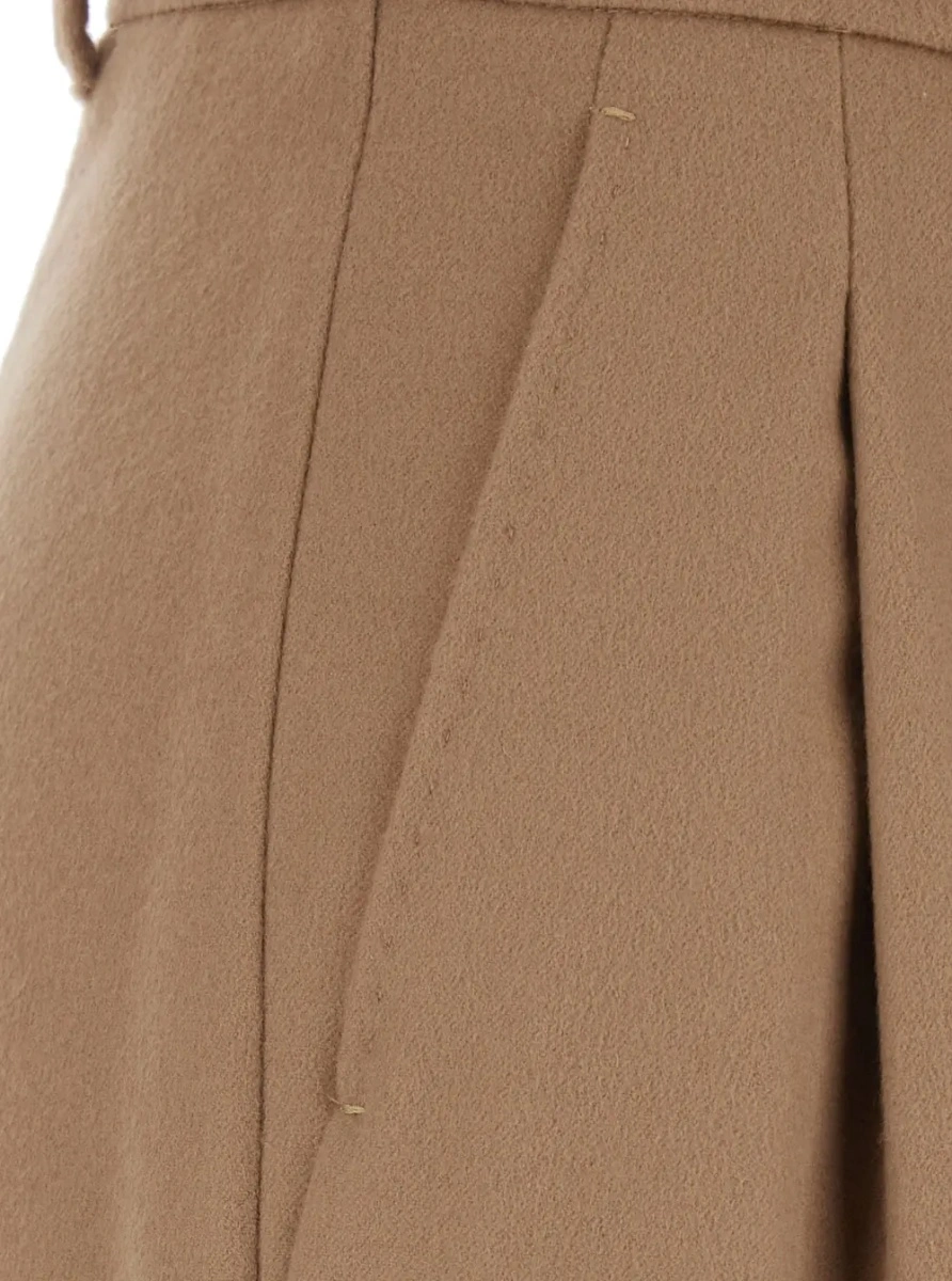 Pantaloni MaxMara Studio bej din lana - Img 3