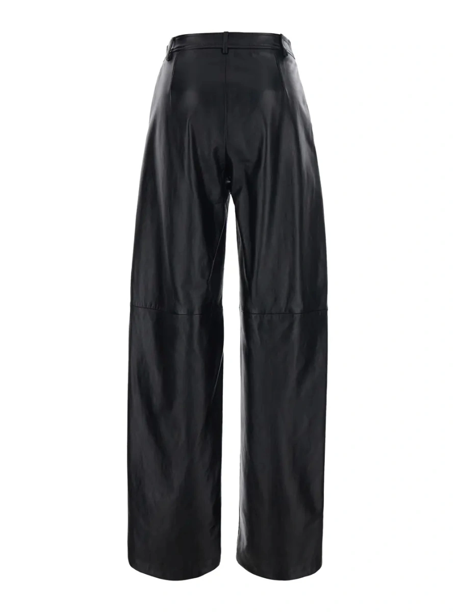 Pantaloni MaxMara Studio negri din piele - Img 2