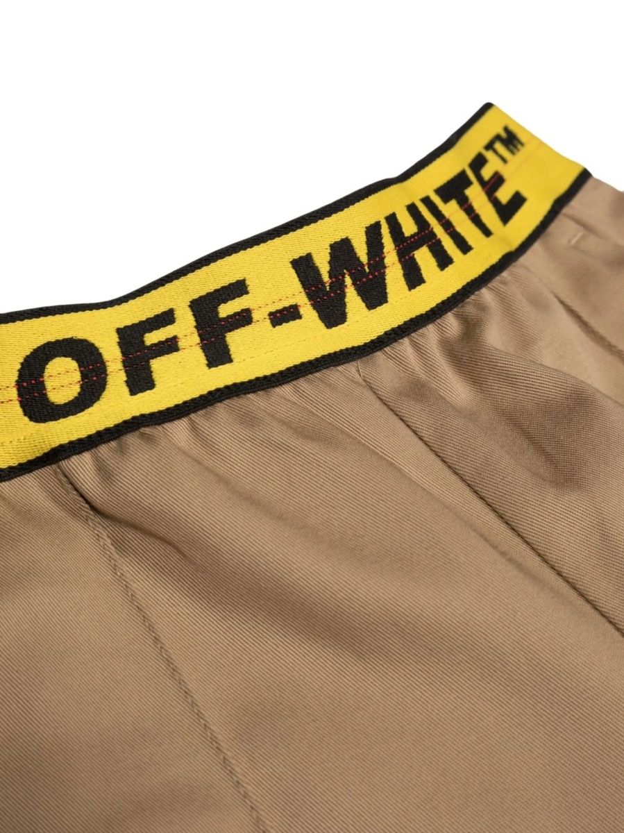 Pantaloni Off-White maro din spandex/elastan si bumbac - Img 3