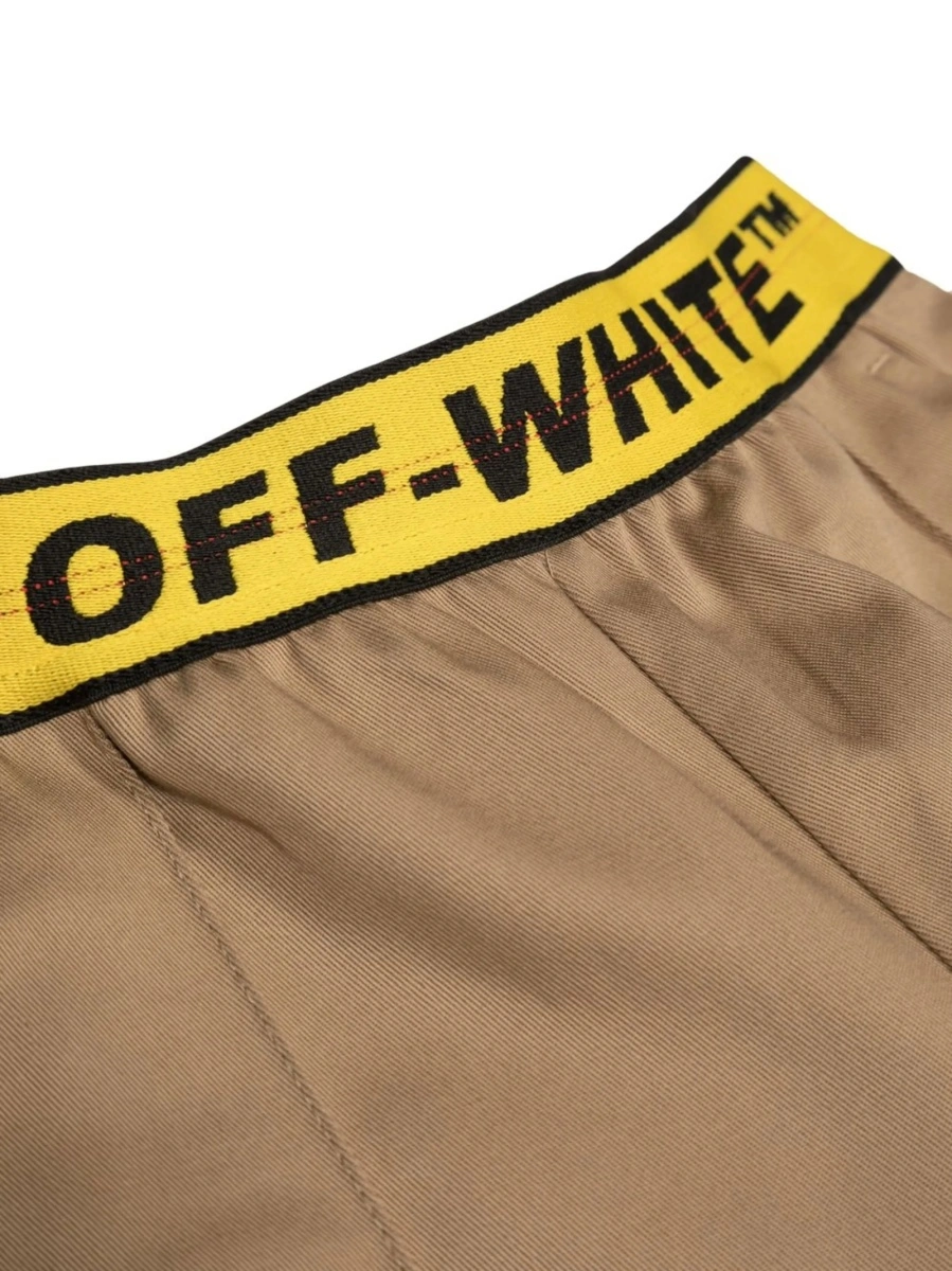 Pantaloni Off-White maro din spandex/elastan si bumbac - Img 3