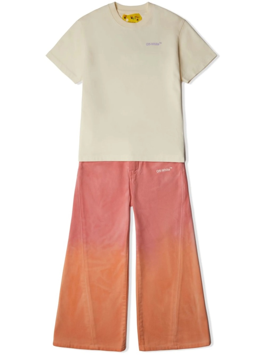 Pantaloni Off-White roz din bumbac - Img 2