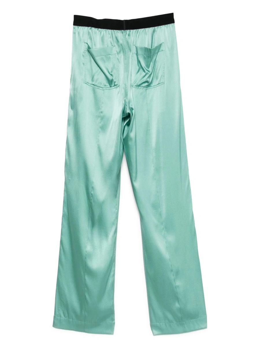 Pantaloni pijama Tom Ford verzi din matase si elastan - Img 2