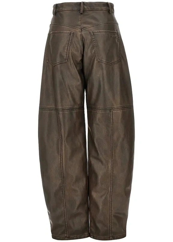 Pantaloni Pinko maro din piele ecologica - Img 3