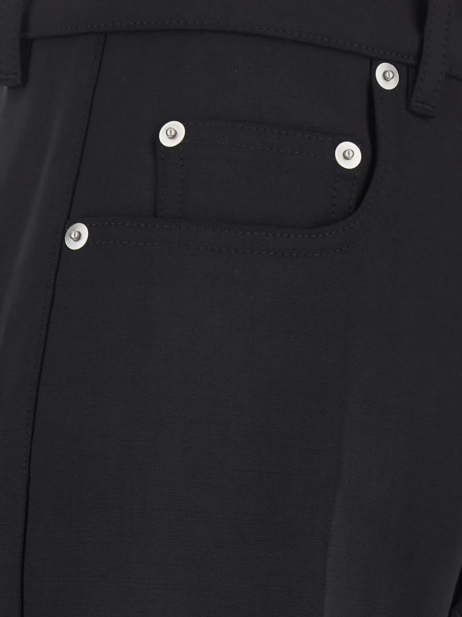 Pantaloni Rick Owens negri din bumbac 'Bolan Bootcut' - Img 5