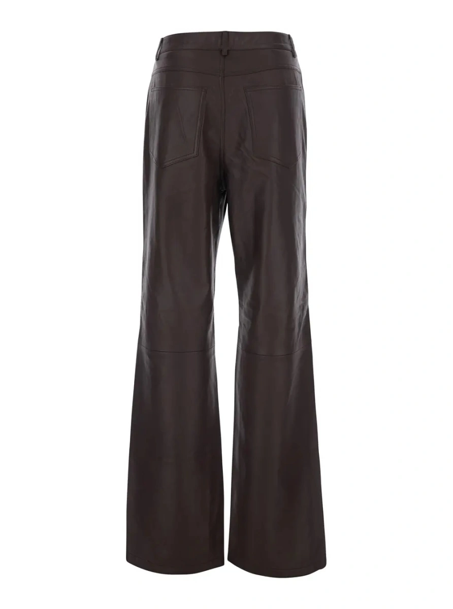 Pantaloni ROTATE Birger Christensen maro din piele - Img 2