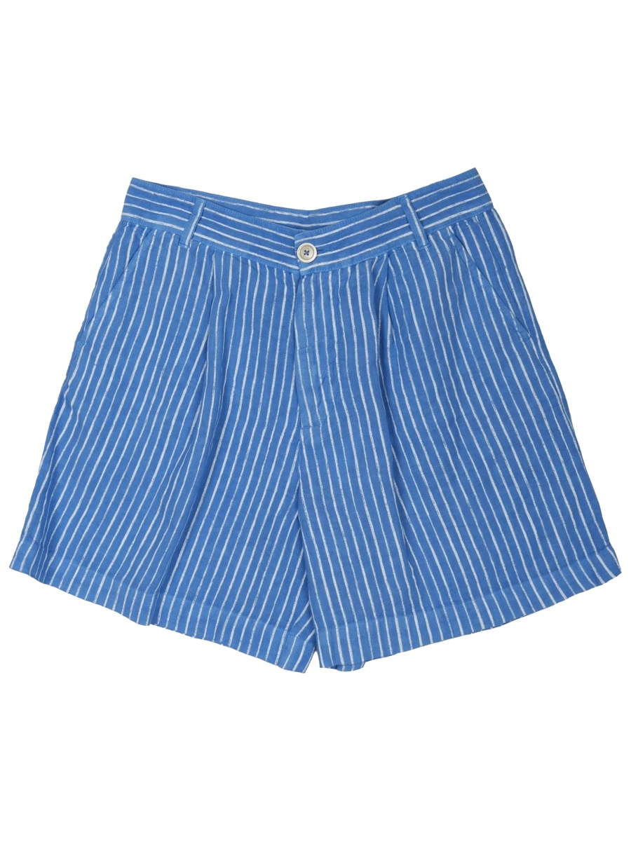 Pantaloni scurti 120% LINO albastri din in - Img 2
