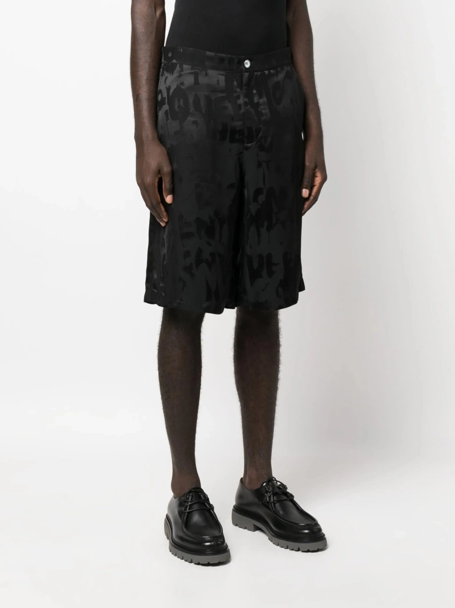 Pantaloni scurti Alexander McQueen negri - Img 3