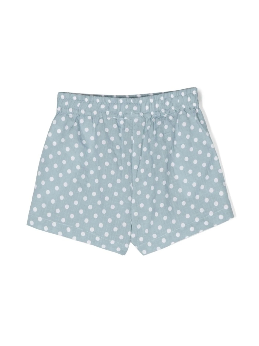 Pantaloni scurti Aspesi albastri din in si bumbac - Img 2