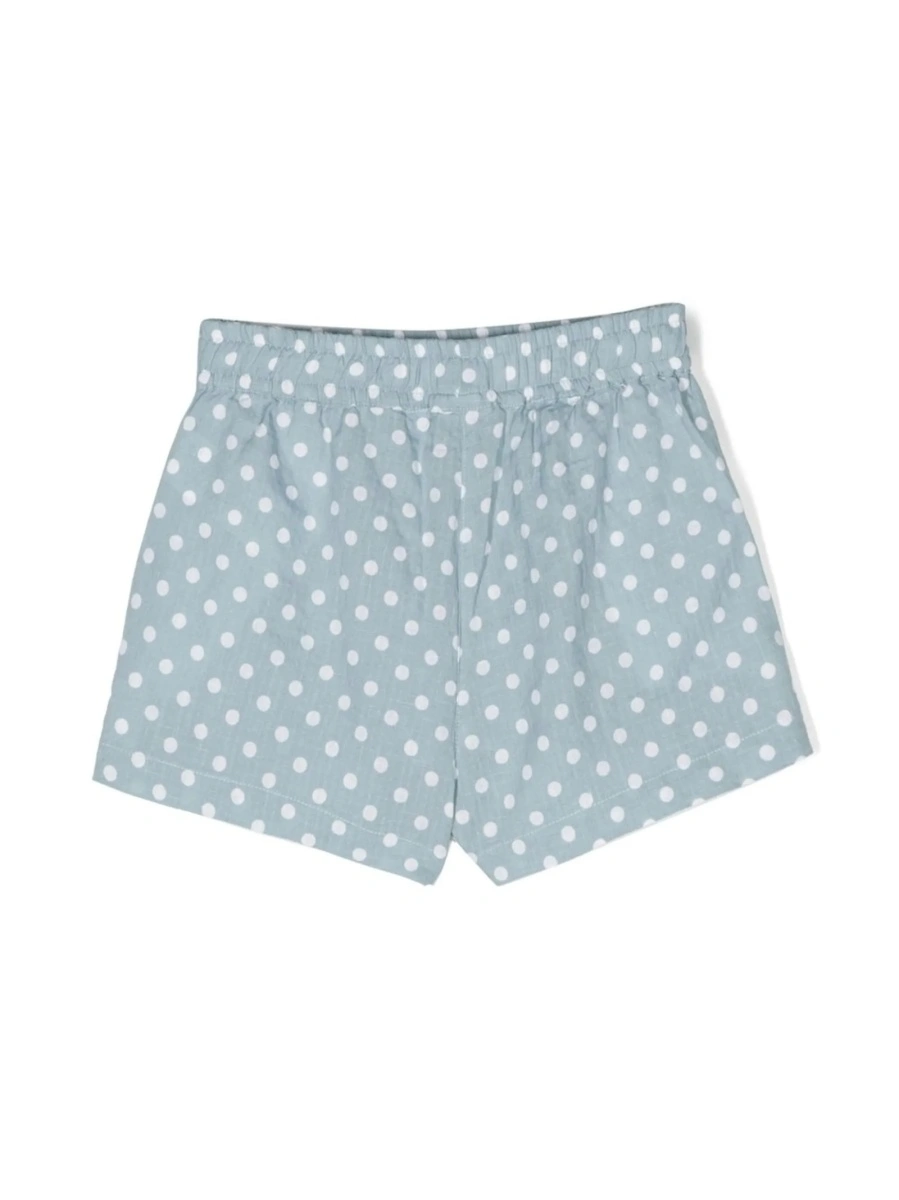 Pantaloni scurti Aspesi albastri din in si bumbac - Img 2