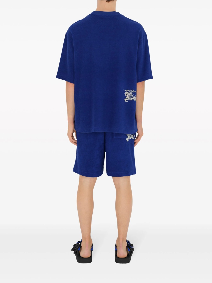 Pantaloni scurti Burberry albastri din bumbac - Img 2