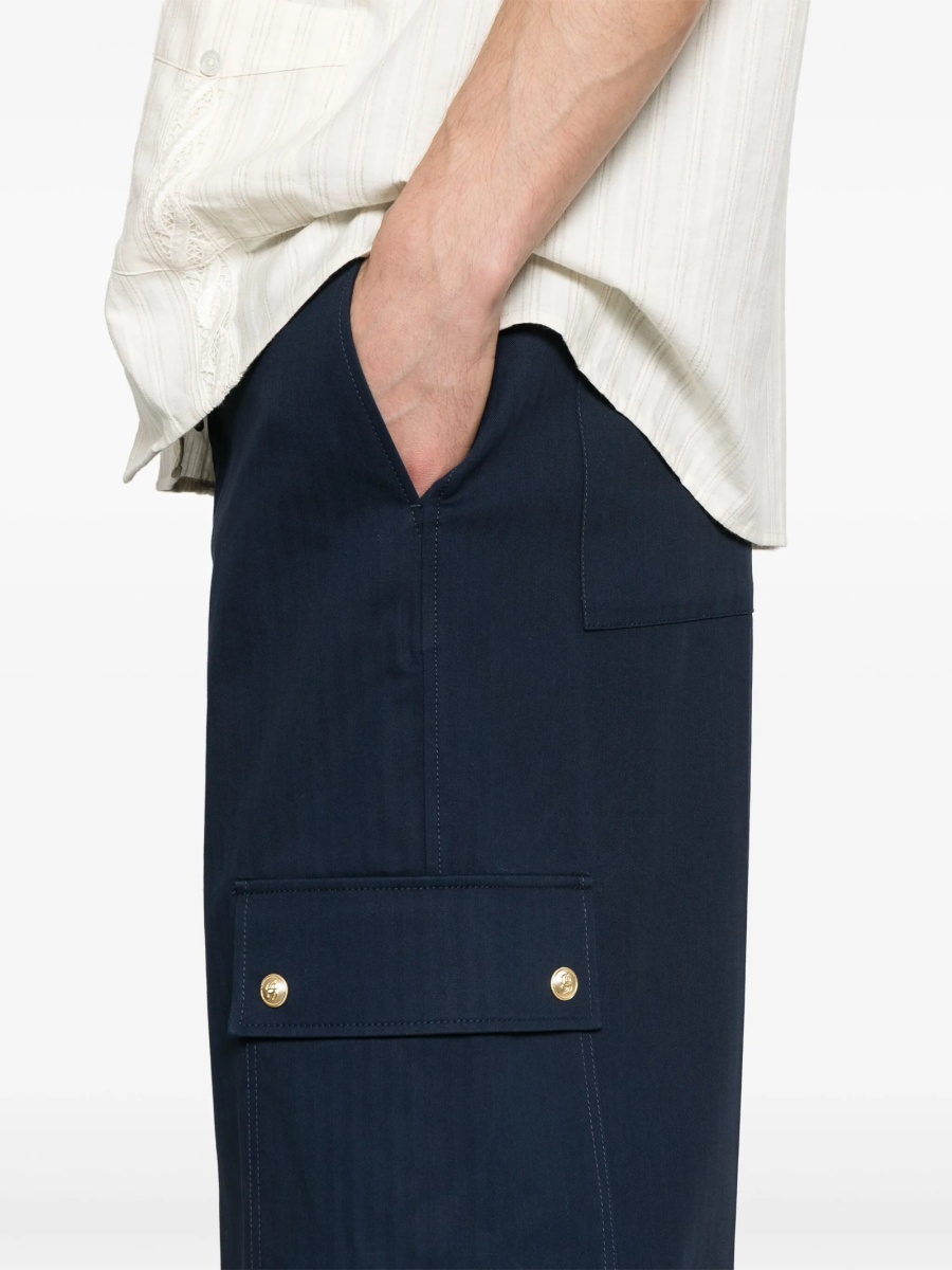 Pantaloni scurti DRÔLE DE MONSIEUR albastri din bumbac si elastan - Img 5
