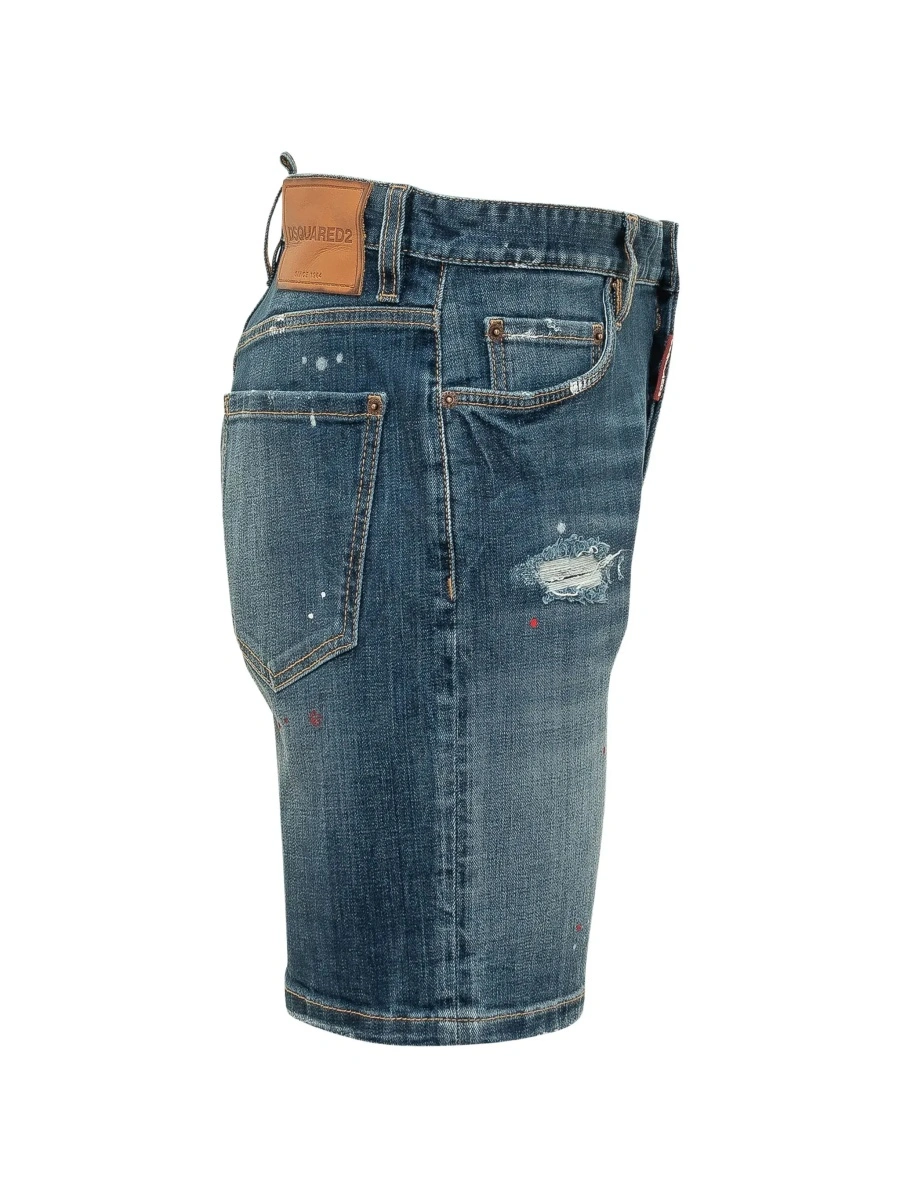 Pantaloni scurti DSQUARED2 albastri din denim 'Marine' - Img 5