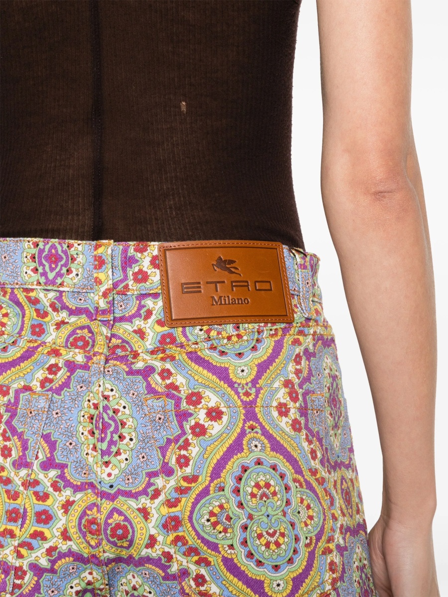 Pantaloni scurti ETRO albastri din spandex/elastan si bumbac - Img 5