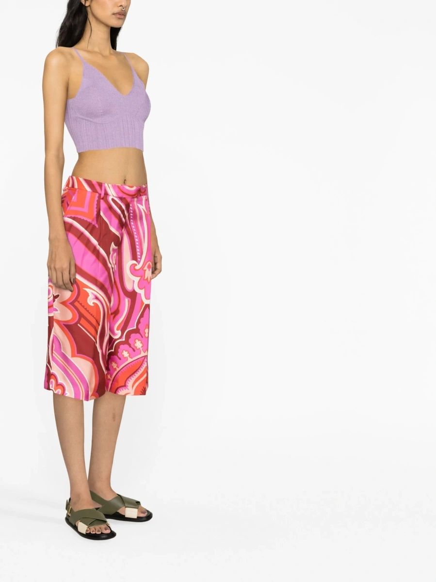 Pantaloni scurti ETRO roz din matase - Img 4