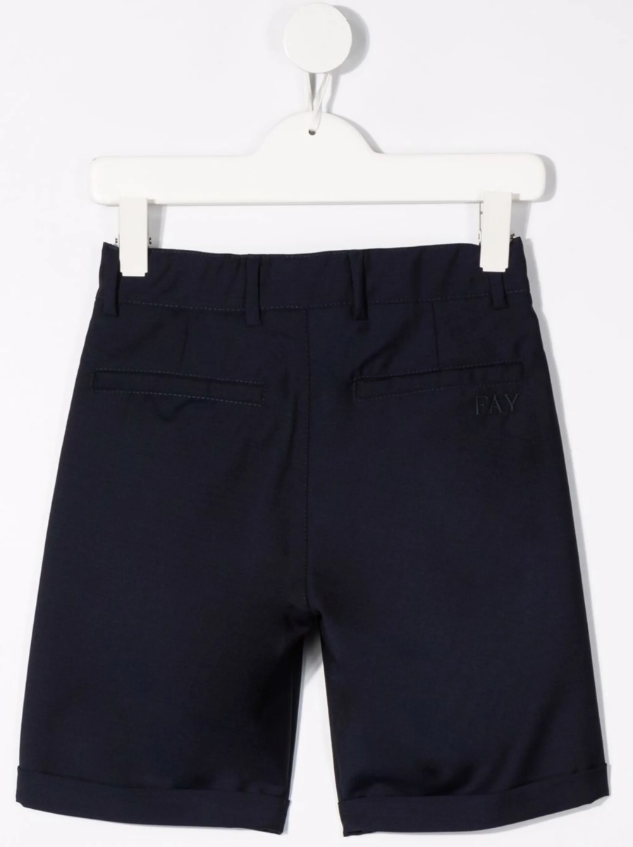 Pantaloni scurti Fay albastri din lana si mohair - Img 2