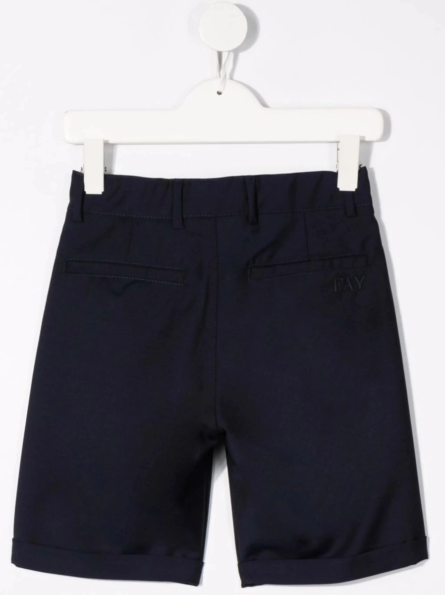 Pantaloni scurti Fay albastri din lana si mohair - Img 2