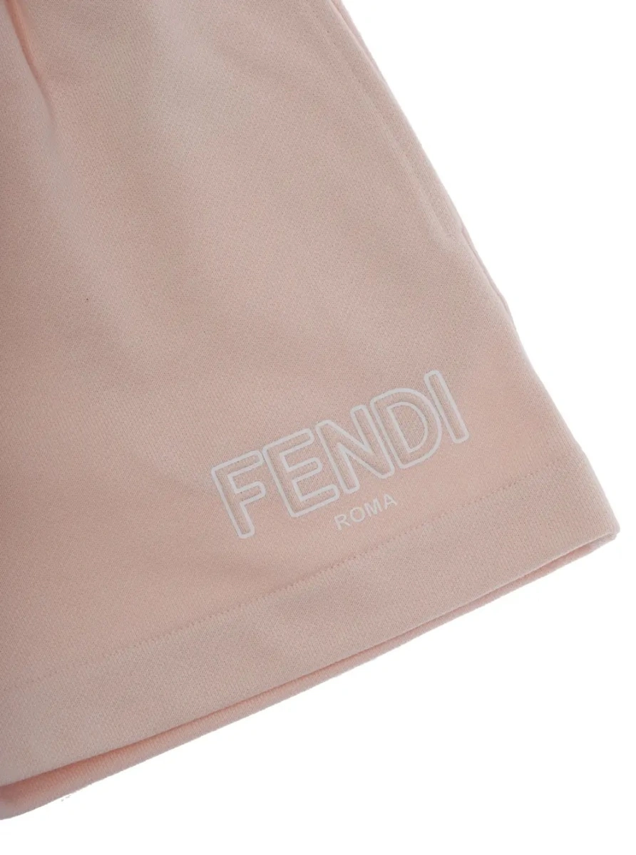Pantaloni scurti Fendi roz din bumbac - Img 3