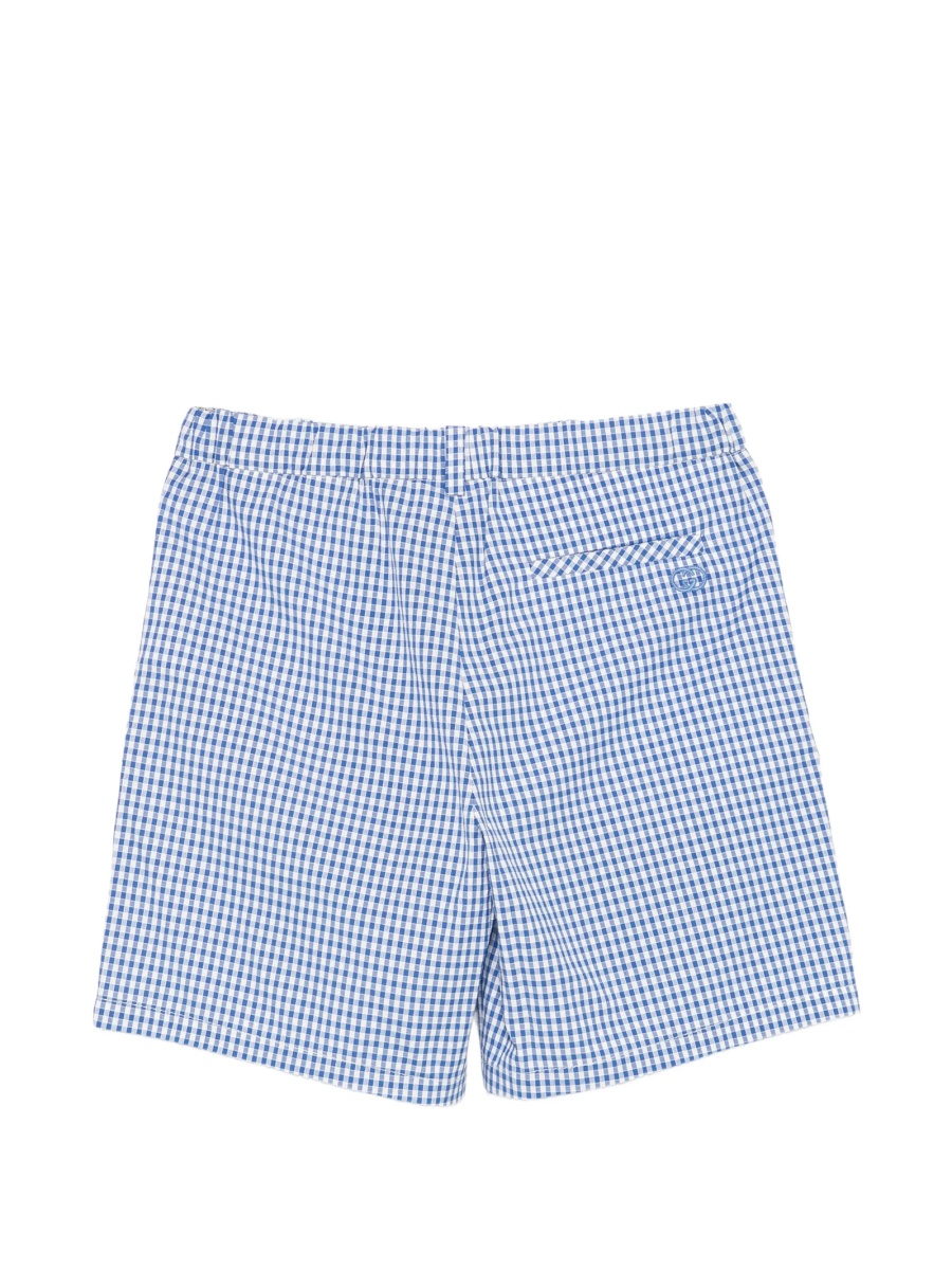 Pantaloni scurti Gucci albastri din bumbac si polyester - Img 2