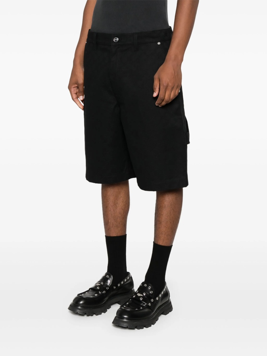 Pantaloni scurti Gucci negri din bumbac - Img 3