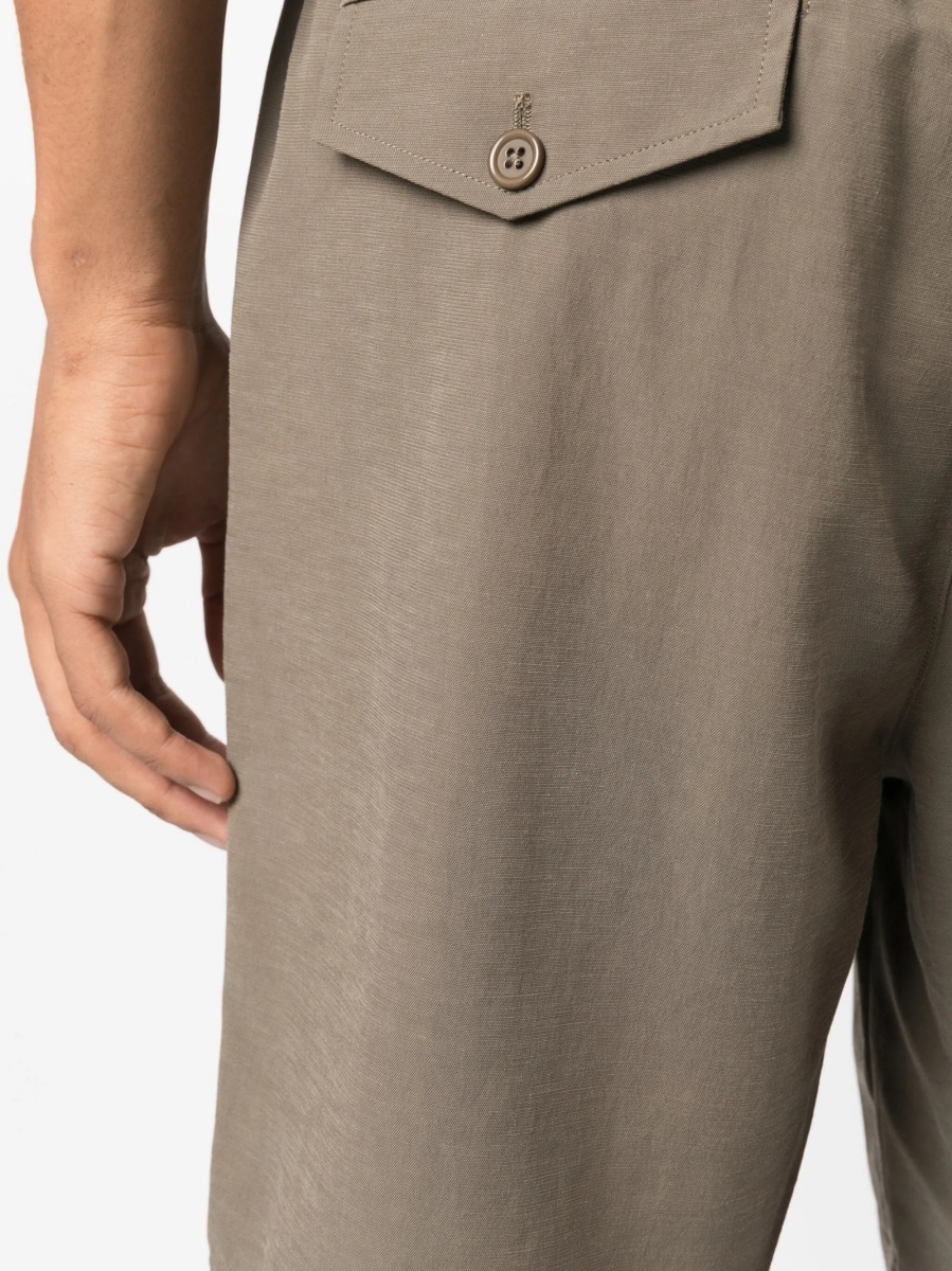 Pantaloni scurti HELMUT LANG verzi din bumbac si in - Img 5