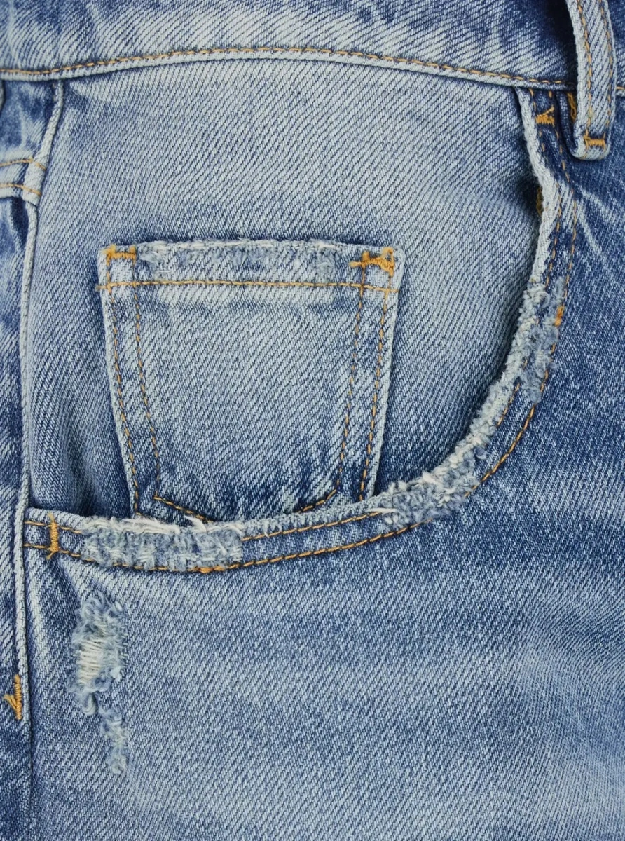 Pantaloni scurti Icon Denim albastri din denim - Img 3