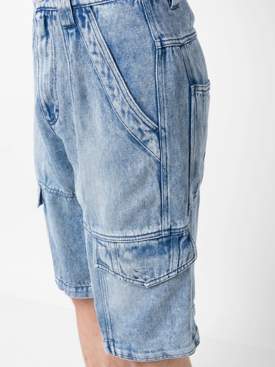 Pantaloni scurti Isabel Marant albastri din tencel - Img 5