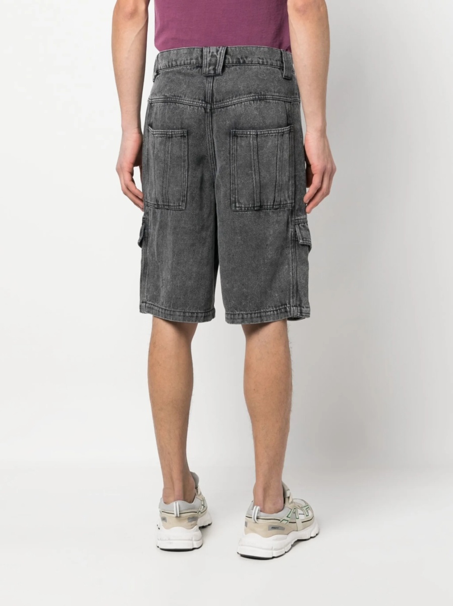 Pantaloni scurti Isabel Marant gri din tencel - Img 4
