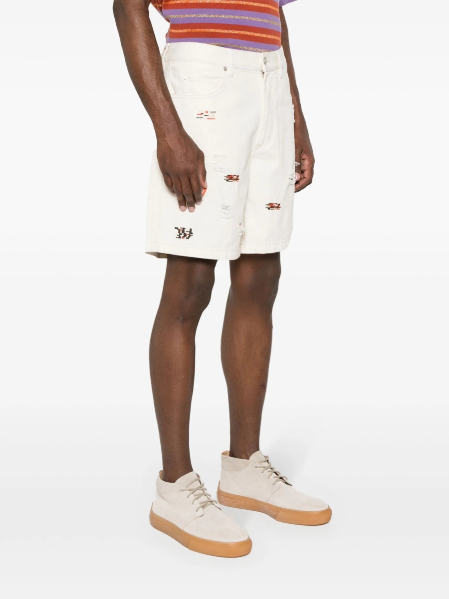 Pantaloni scurti Isabel Marant neutri din bumbac organic si canepa - Img 3